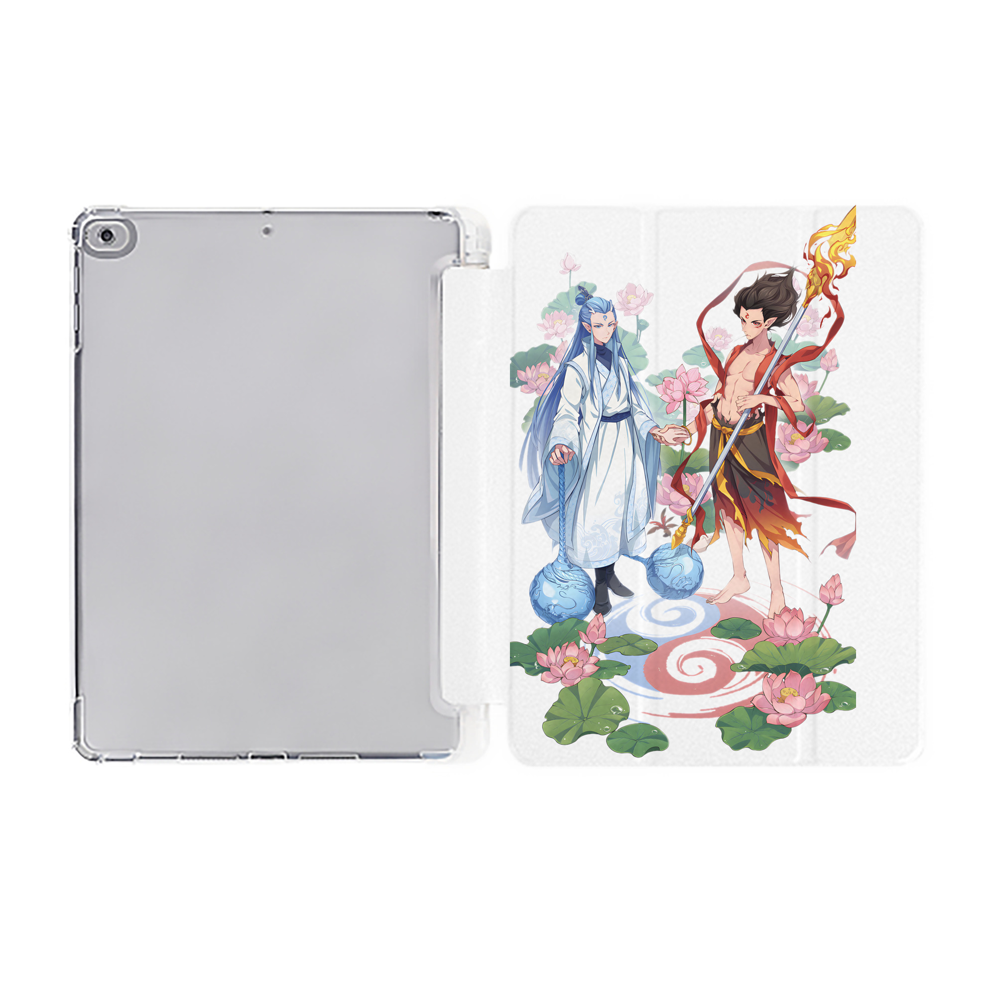 Ne Zha 2 ナタ 魔童の大暴れ IPad ケース ペン収納付き 三つ折りスタンド PUレザー×シリコン 対応機種9.5/10.5/10.9インチ